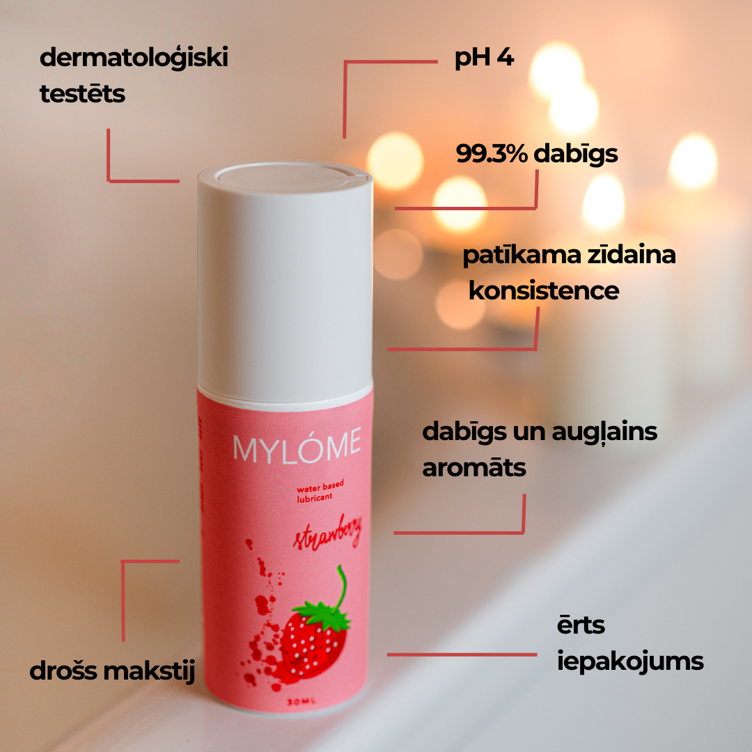 Ūdens bāzes lubrikants ar zemeņu aromātu 30ml