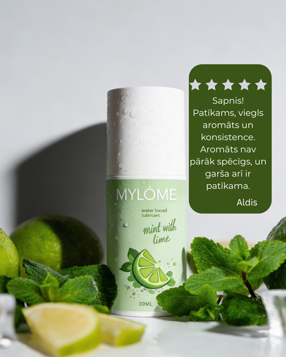 Ūdens bāzes lubrikants ar mint-laima aromāts 30ml
